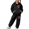 thumbnail image 1 of XAOFW Kids 6 7 Outfits Girls Fashion Long Sleeve Hoodie Jogger Cute Number Printed Pullover Tracksuit Comfort Fashionable Casual Daily Wear Sets, 1 of 8