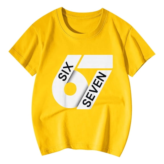 XAOFW Kids 6 7 T-Shirt Boys Graphic Number Print Youth Children Blend Design Play School Short Sleeve Round Neck Stylish Cozy Outdoor Activities Tee Shirts