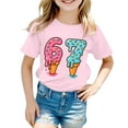 thumbnail image 1 of XAOFW Kids 6 7 T-Shirt Graphic Number Print Blend Girls Boys Short Sleeve Round Neck Comfort Fashionable Casual Daily Wear Tee, 1 of 4