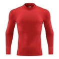thumbnail image 1 of XAOFW Kids Athletic Shirts Boys Long Sleeve Compression High Neck Elastic Quick Dry Running Workout Stretch Training Activewear Solid Color Sport Comfortable Outdoor Activities T-Shirt, 1 of 4