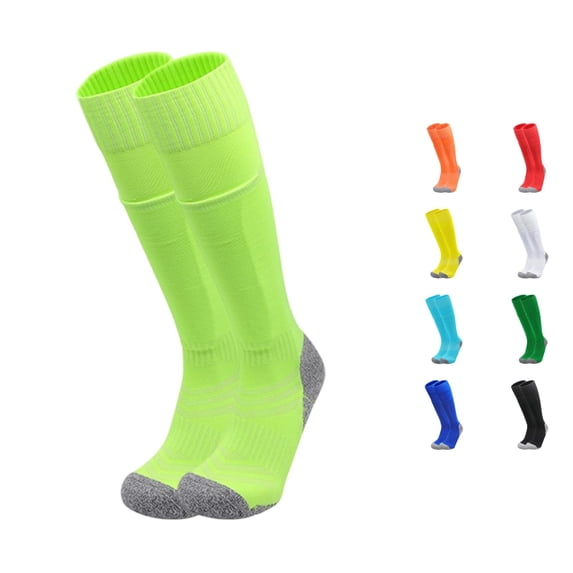 XAOFW Kids Back To School Knee High Socks For Boys Girls With Padded Guard Pocket Soccer Socks For Football Breathable Performance Long Socks 8-12 Years