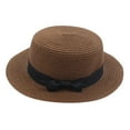 thumbnail image 1 of XAOFW Kids Girls Boys Summer Straw Hat Wide Brim Floppy Beach Sun Cap Visor Hat Travel Party Stylish Headwear, 1 of 3