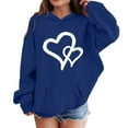 thumbnail image 1 of XAOFW Kids Hoodies Girls Boys Cute Love Heart Printing Sweatshirts Long Sleeve Hood Stylish School Activities Casual Daily Wear Tops, 1 of 4