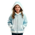 thumbnail image 1 of XAOFW Kids Hoodies Sweatshirts Girls Fuzzy Full Zip Front Pockets Autumn Winter Jacket Solid Color Long Sleeve Soft Cozy Casual Daily Wear Pullover, 1 of 6
