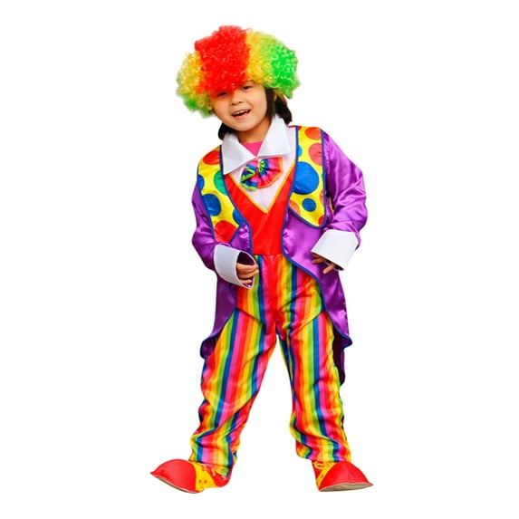 XAOFW Kids Outfits Childrens Clown Dress Up Stage Performance Dress Up Play Circus Themed Party Hat Ruffled Collar Long Sleeve Boys Girls Holiday Festivities Funny Comfortable Sets
