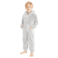 thumbnail image 1 of XAOFW Kids Romper Jumpsuit Boys Hooded Long Sleeve Winter Warm Plush Outfit Toddler Playwear Zip Solid Color Comfortable Breathable Outdoor Activities One-Pieces, 1 of 8
