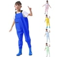 thumbnail image 1 of XAOFW Kids Romper sleeveless Chest Waders Youth Waders For Toddler Children boys girls Water Proof Waders With Boots soft Onesie 1-2 Years, 1 of 9
