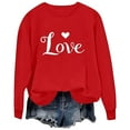 thumbnail image 1 of XAOFW Kids T-Shirt Fuzzy Valentine Girls Adorable Heart Print Warm Winter Pullover Long Sleeve Round Neck Stylish Cozy Outdoor Activities Tee Shirts, 1 of 4