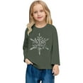 thumbnail image 1 of XAOFW Kids T-Shirts Girls Graphic Snowflake Print Round Neck Toddler Youth Everyday Play Long Sleeve Comfort Breathable Daily Lounging Tee, 1 of 4