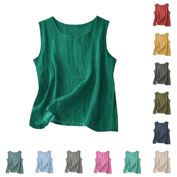 XAOFW Lightweight Sleeveless Tank Tops For Women Casual Loose Fit Summer Basic Camisole Everyday Wear Soft Tops XXXL