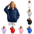 thumbnail image 1 of XAOFW Lightweight Zipper Hoodies For Kids Girls Boys Long Sleeve Solid Color Hooded Sweatshirt Casual Autumn Winter Cozy Pullover Trendy Top 3-4 Years, 1 of 6