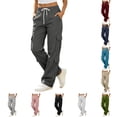 thumbnail image 1 of XAOFW Women Cargo Pants Casual Pocket Pants For Women Everyday Wear Breathable Relaxed Fit Work Trousers Soft Bottom M, 1 of 5
