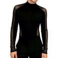 thumbnail image 1 of XAOFW Long Sleeve Mesh T Shirts For Man See Through Stretch Slim Fit Tees Layering T-Shirt Comfortable Tops L, 1 of 8