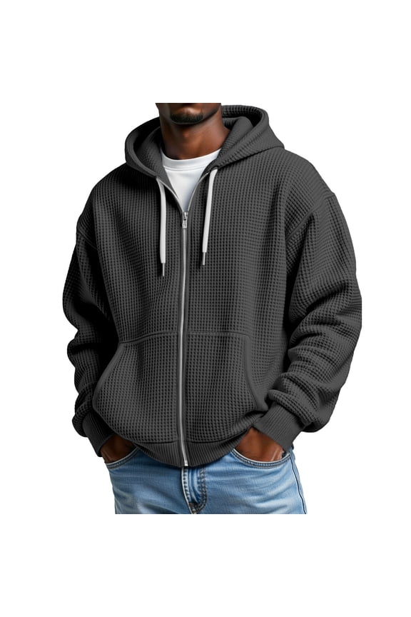 Men'S Hoodies Sweatshirts Knit Zip Up Full Zip Jacket Warm Pouch Pocket Fall Winter Long Sleeve Hooded Solid Color Soft Comfort Casual Daily Wear Tops