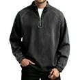 thumbnail image 1 of XAOFW Men'S Hoodless Sweatshirts Retro Half Zipper Stand Collar Athletic Streetwear Long Sleeve Solid Color Breathable Fashionable Outdoor Activities Pullover, 1 of 4