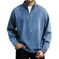 thumbnail image 1 of XAOFW Men'S Hoodless Sweatshirts Retro Half Zipper Stand Collar Athletic Streetwear Long Sleeve Solid Color Breathable Fashionable Outdoor Activities Pullover, 1 of 3