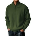thumbnail image 1 of XAOFW Men'S Hoodless Sweatshirts Stand Collar Knitted Autumn Winter Versatile Classic Design Button Long Sleeve Solid Color Soft Comfort Casual Daily Wear Tops, 1 of 4