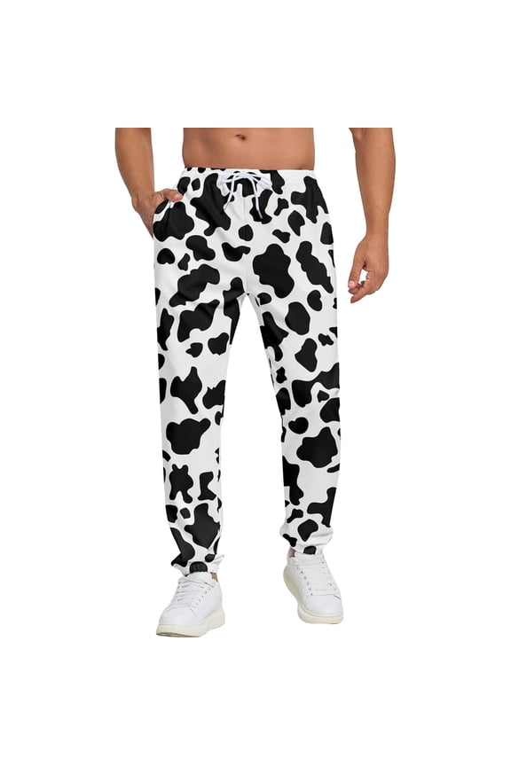 Men's Casual Pants Leopard Print Elastic Waist Jogger Sweatpants With Pockets And Drawstring Streetwear Comfort Fit Straight Leg Trousers Holiday Vacation Trendy Cozy Trouser