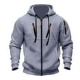 thumbnail image 1 of XAOFW Men's Hoodies Sweatshirts Solid Color Zipper Hoodie Drawstring Casual Classic Pullover Long Sleeve Hooded Sweatshirt With Pockets Fashionable Cozy Outdoor Activities Top, 1 of 4