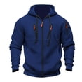 thumbnail image 1 of XAOFW Men's Hoodies Sweatshirts Solid Color Zipper Hoodie Drawstring Casual Classic Pullover Long Sleeve Hooded Sweatshirt With Pockets Soft Breathable Holiday Vacation Top, 1 of 4