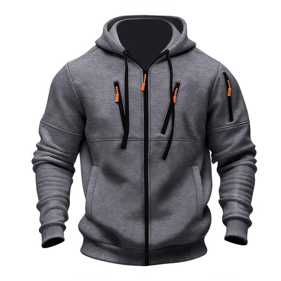 XAOFW Men's Hoodies Sweatshirts Solid Color Zipper Hoodie Drawstring Casual Classic Pullover Long Sleeve Hooded Sweatshirt With Pockets Stylish Comfortable Daily Tops