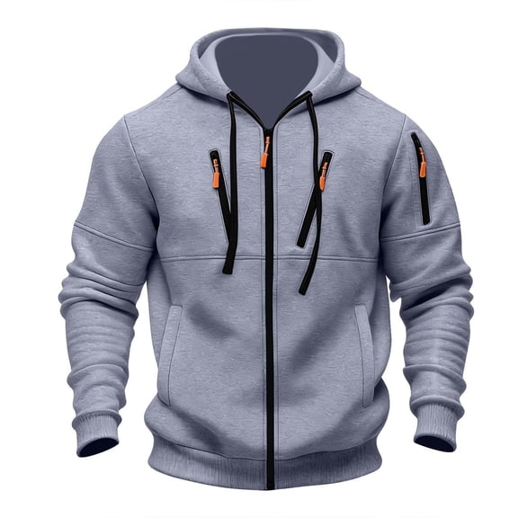 XAOFW Men's Hoodies Sweatshirts Solid Color Zipper Hoodie Drawstring Casual Classic Pullover Long Sleeve Hooded Sweatshirt With Pockets Stylish Comfortable Daily Tops