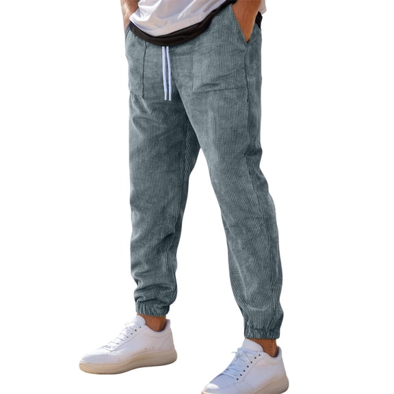 XAOFW Men's Pants Fall Winter Retro Jogger Pants Wide Leg Sports Straight Athletic Trouser Comfortable Cozy Club Party Sweatpants