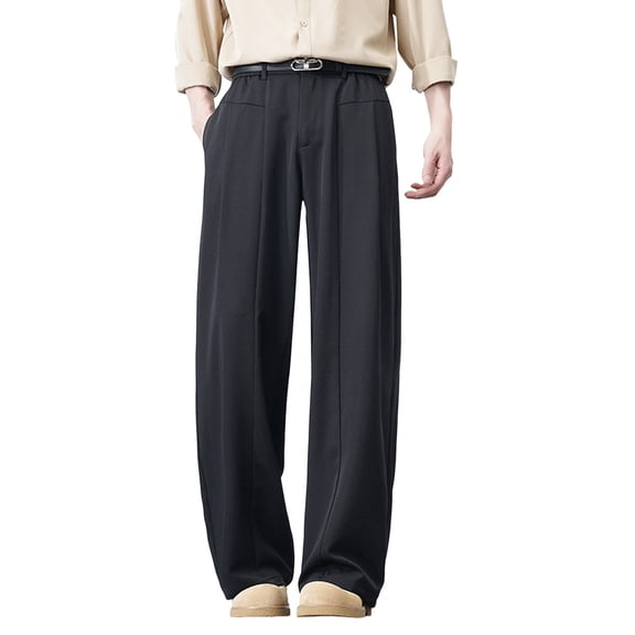 XAOFW Men's Pants Relaxed Fit Straight Leg Trouser Everyday Gentlemen Formal Loose Fit Pant Fashionable Stylish Outdoor Activities Slacks