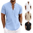 thumbnail image 1 of XAOFW Men's Summer Shirts Casual Short Sleeve Breathable Button Down Shirt Relaxed Fit Placket Shirts For Outdoor And Daily Wear Soft Tops L, 1 of 9