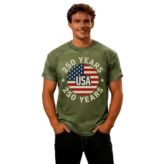 XAOFW Patriotic Graphic T Shirt For Man Short Sleeve Fashion Tee Independence Day Summer Crewneck T-Shirts Outdoor Activities Stylish Tops