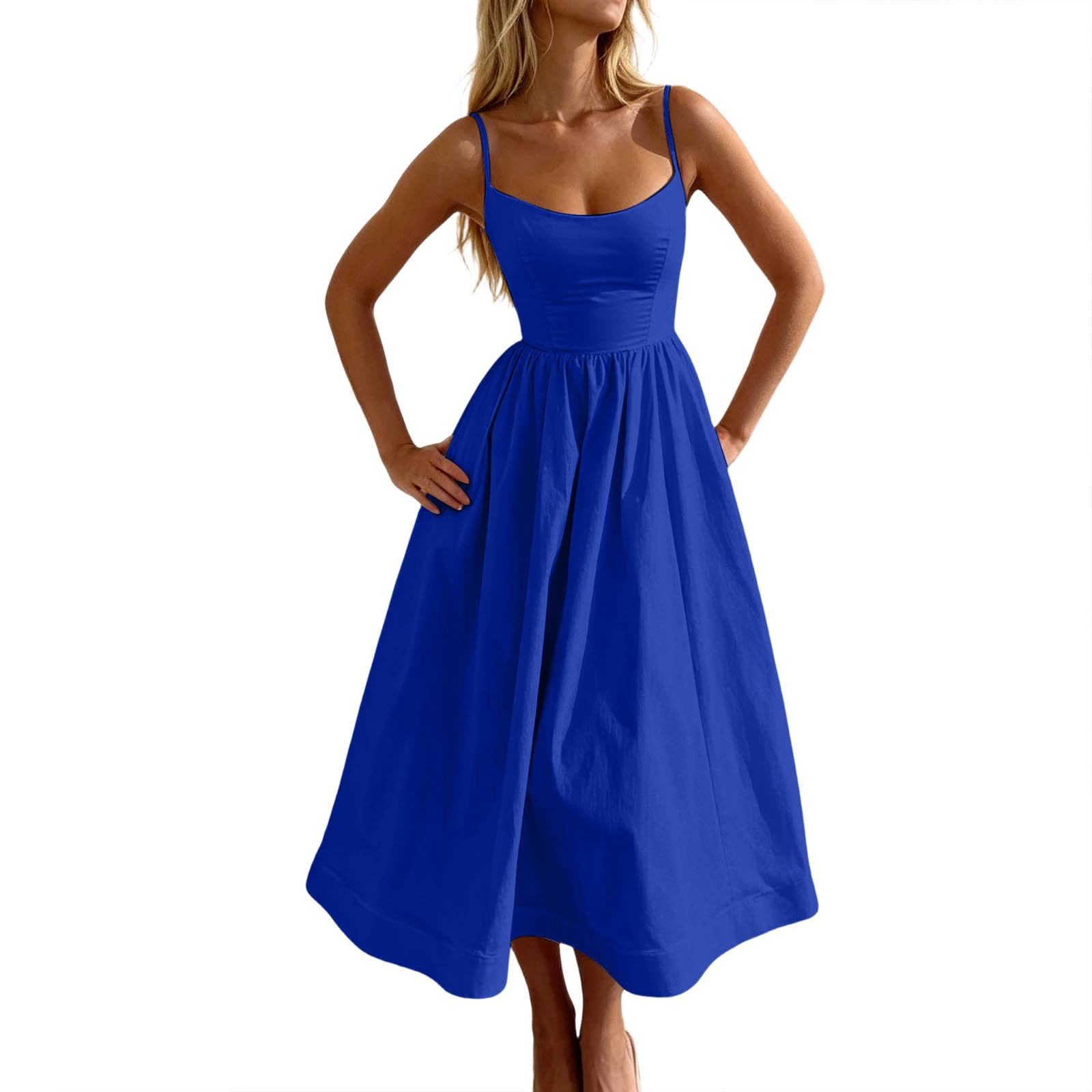 XAOFW Summer Casual Sleeveless Dress For Women Elegant Sleeveless Flowy  Tank Dress Home Lounging Trendy Sundress - Walmart.com