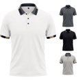 thumbnail image 1 of XAOFW Summer Polo Shirts For Man Fashion Ice Silk V Neck Short Sleeve Button Down Shirts For Everyday Wear Breathable Top XXL, 1 of 7