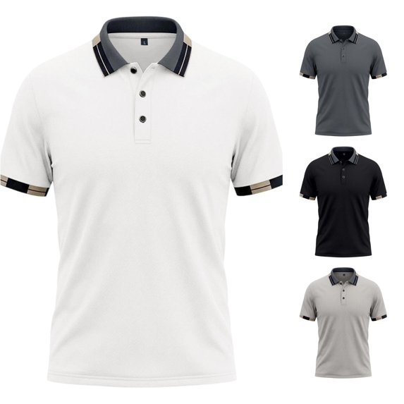 XAOFW Summer Polo Shirts For Man Fashion Ice Silk V Neck Short Sleeve Button Down Shirts For Everyday Wear Breathable Top XXL