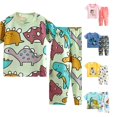 thumbnail image 1 of XAOFW Toddler Boy Outfits Short Sleeve Cartoon Dinosaur Graphic Tees Pants Kids Summer Fall Cute Clothes Sets 6-7 Years, 1 of 3