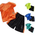 thumbnail image 1 of XAOFW Toddler Boys Girls Outfits Short Sleeve Top Mesh Shorts Kids Summer Quick Drying Tracksuit Set 6-7 Years, 1 of 3