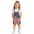 thumbnail image 1 of XAOFW Unisex Independence Day USA Denim Rompers Patriotic Stars And Striped Suspenders Shorts Fourth Of July Celebration Jumpsuit Versatile One-Pieces 12-13 Years, 1 of 7