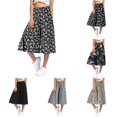 thumbnail image 1 of XAOFW Wide Leg Pants For Women Fashionable Printed Elastic Waist Thin Trousers High Waisted Skirt Pants Versatile Bottom XXL, 1 of 3