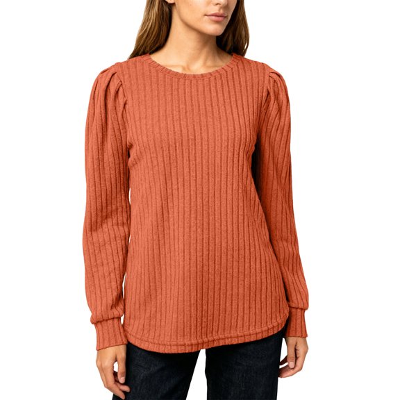 XAOFW Women'S T Shirts Classic Crewneck Everyday Basic Shirt Versatile Layering Style Long Sleeve Solid Color Breathable Stylish Party Night Tees