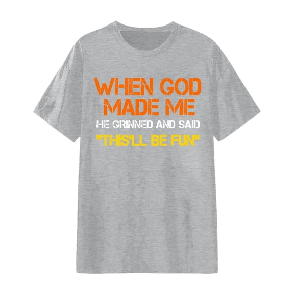 XAOFW Women'S T Shirts Unisex Letter Print Crew Neck Basic Shirt Short Sleeve Breathable Stylish Party Night Tees