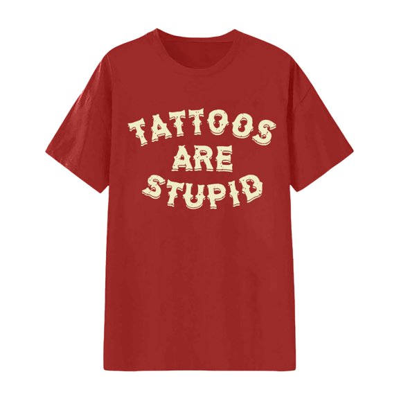 XAOFW Women'S T Shirts Unisex Letter Printed Crewneck Design Short Sleeve Comfort Soft Casual Daily Wear Tops