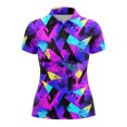 thumbnail image 1 of XAOFW Women Short Sleeve Graphic T Shirts Short Sleeve Lapel Collar Tees With Geometric Print Quick Drying Casual Athletic T-Shirts Comfortable Tops XXXXL, 1 of 3