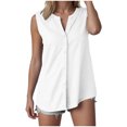 thumbnail image 1 of XAOFW Women's Casual V Neck Tank Tops Everyday Sleeveless Button Down Camisole Travel Party Stylish Tops, 1 of 5