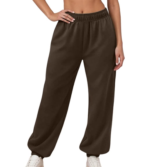 XAOFW Women's Pants High Waist Comfort Knit Joggers Pant Drawstring Pockets Relaxed Fit Elastic Waist Trouser Fashionable Stylish Outdoor Activities Slacks