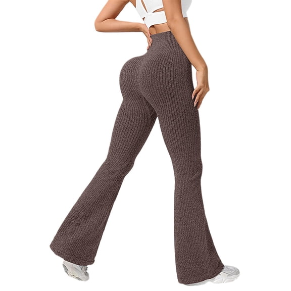 XAOFW Women's Pants High Waisted Flared Baggy Loose Fit Wide Leg Stretch Athletic Trouser Soft Breathable Casual Daily Wear Trousers