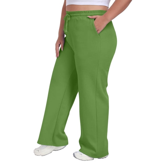 XAOFW Women's Pants Solid Color Drawstring Large Sized Pockets Loose Fit Trouser Baggy Straight Leg Pant Comfortable Cozy Club Party Slacks