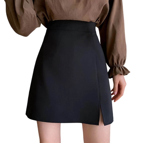 XAOFW Women's Skirts Carnival Solid Color A Line High Slit Bodycon Casual Pencil Skirt Stage Performance Versatile Trendy Skirts