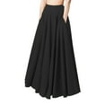 thumbnail image 1 of XAOFW Women's Skirts Color Elastic Waist Fashion Pleated Long Skirt With Pockets Evening Party Stylish Comfortable Skirts, 1 of 5