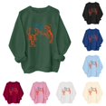 thumbnail image 1 of XAOFW Womens Sweatshirt Crewneck Long Sleeve Lobster Patterned Pullover Hoodless Sweatshirt Breathable Top M, 1 of 4