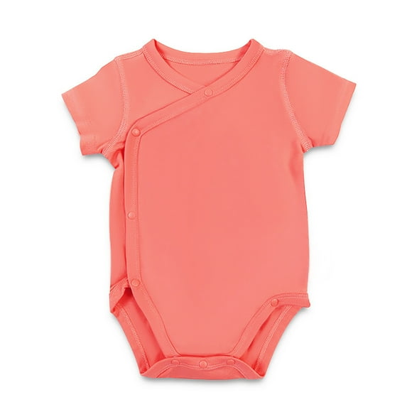 XAOWF Baby Boys Girls Bodysuit Solid Color Round Neck Soft Breathable Short Sleeve T-Shirt Romper Daily Wear Lovely Leisure Rompers 6-9 Months