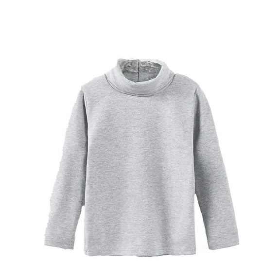 XAOWF Child Girls Fahsion Turtleneck Shirt Cottonblend Solid Color Confortable Long Sleeve Pullover With Warm Tops Relaxed Fit Versatile Tops 13-14 Years